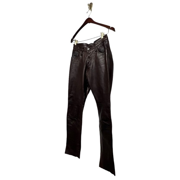 SPARTAN MAGNUM Leather Button-Fly Pants Brown 26 - Picture 4 of 7